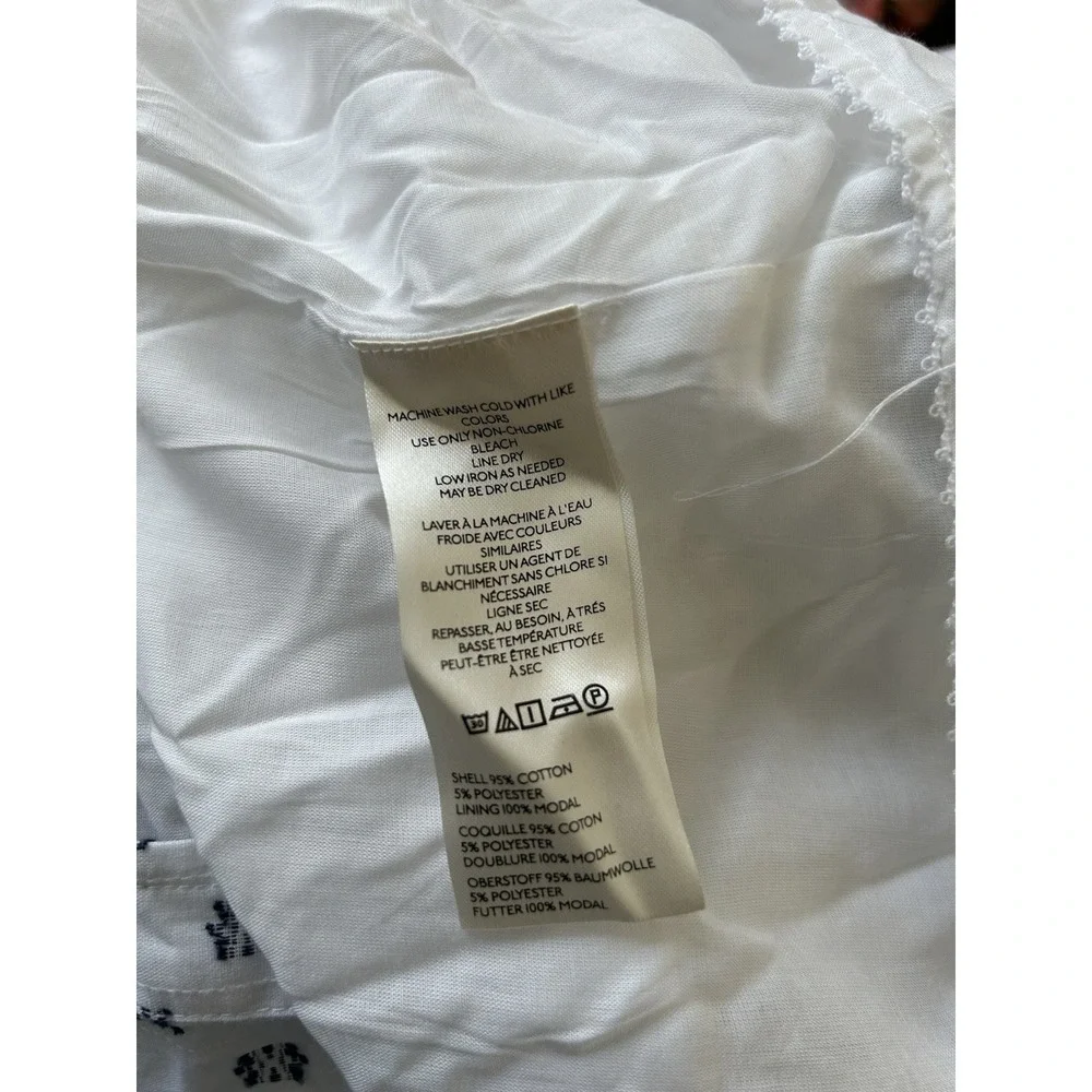 NWT Anthropologie Katerina Button Front Dress White Textured Midi Cottagecore XL - Picture 9 of 9